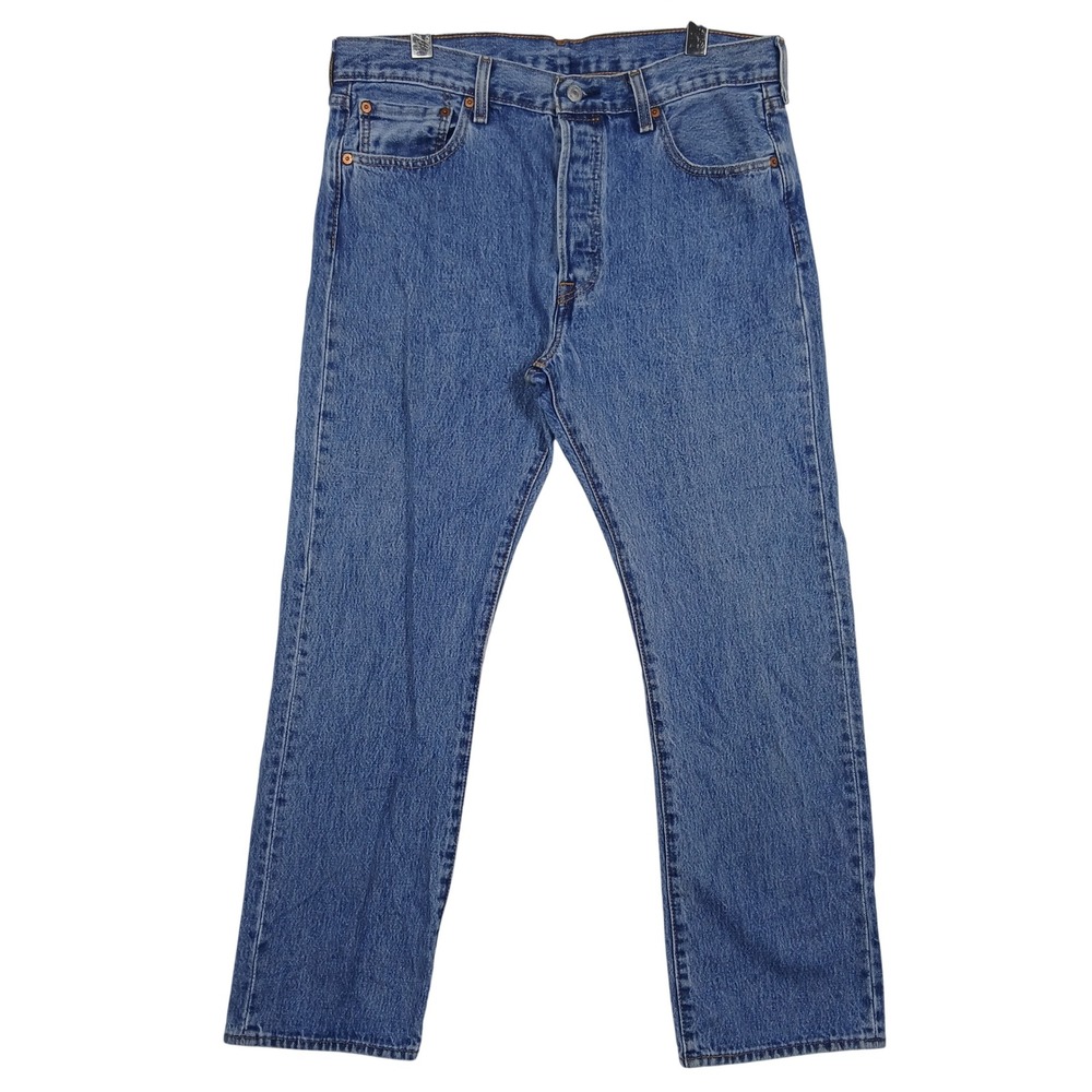 Levis 501 Original Fit Mens Jeans 34x30 Blue Denim Button Fly Straight Leg